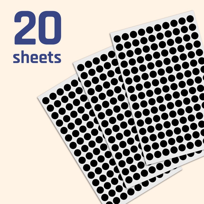 TownStix 3000 Pack, 0.375" Round Dot Stickers Circle Labels - Black - Image 3